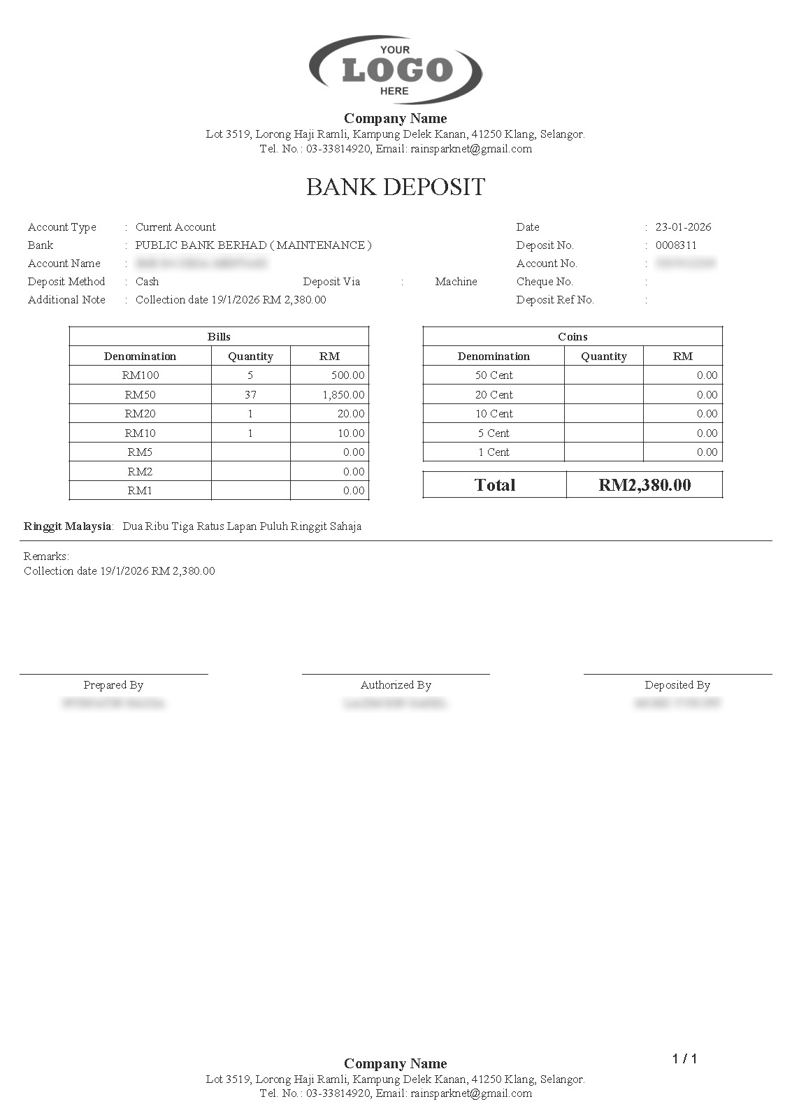 Bank Deposit